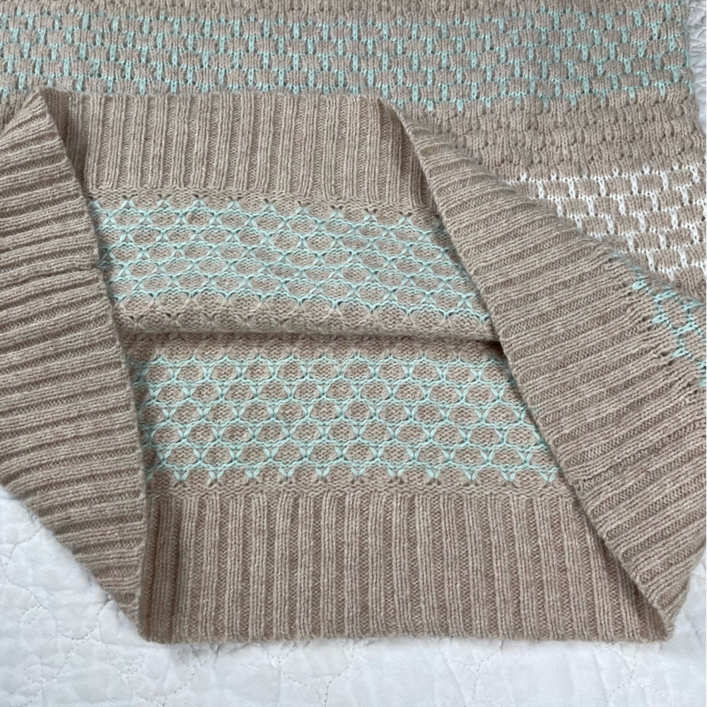 💖5/$25 J.Crew Lambswool Blend Striped Honeycomb Stitch Sweater Women Size S - Picture 8 of 13